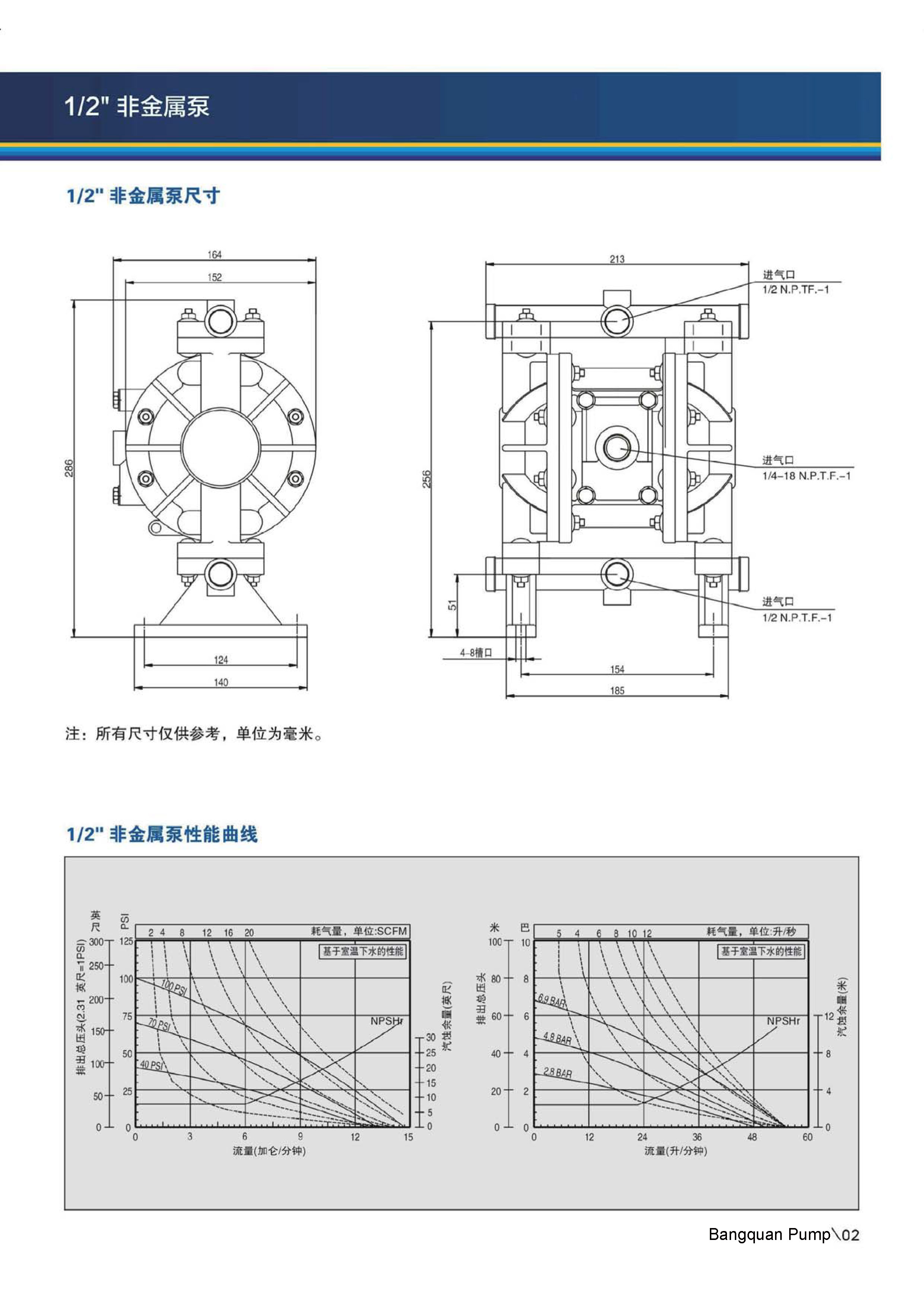 bq05j-344-c 半寸塑料气动隔膜泵参考尺寸图