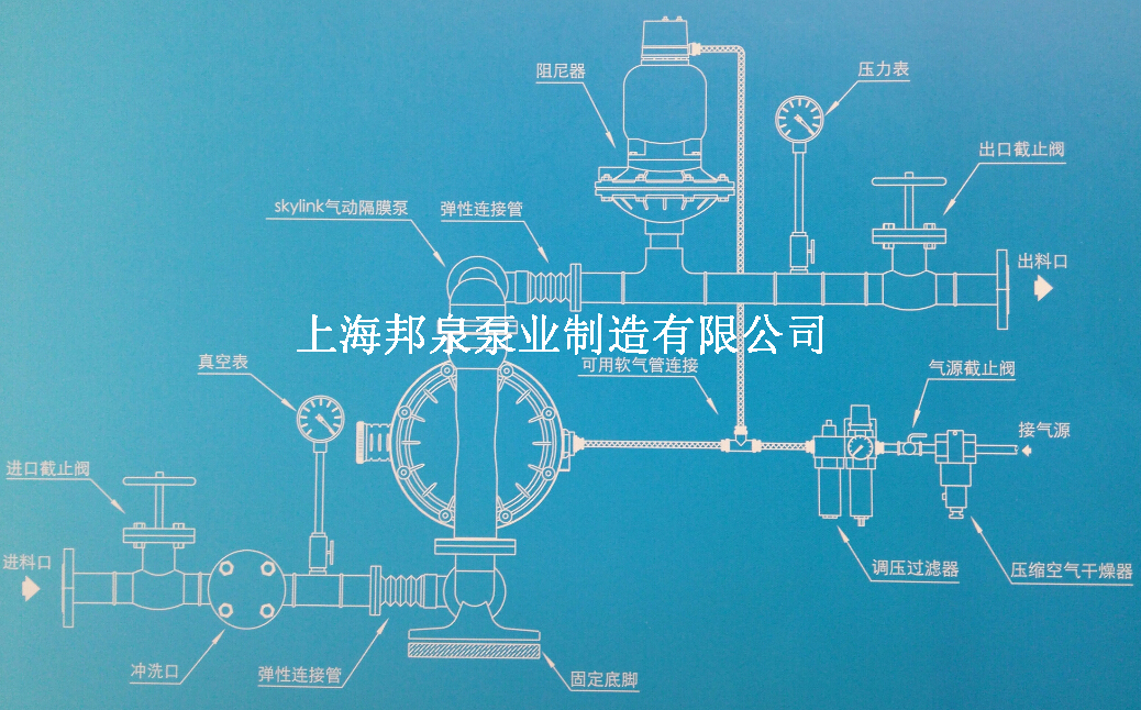 skylink气动隔膜泵安装形式