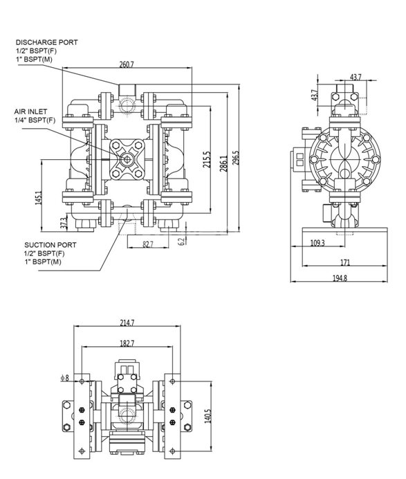 ls15铝合金泵外形尺寸