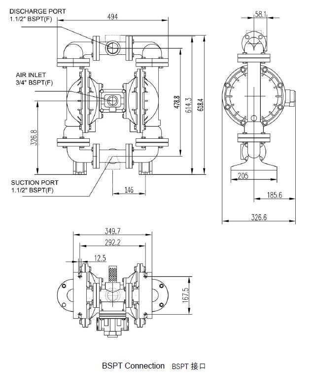 skylink ls40隔膜泵外形尺寸