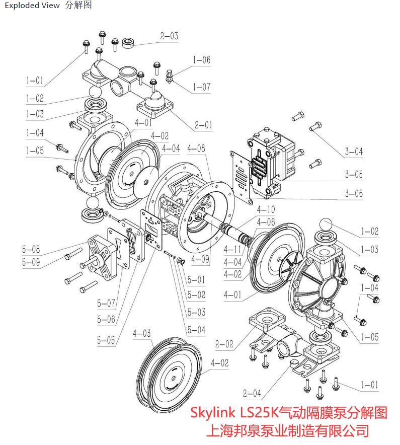 skylink ls25k隔膜泵结构分解图