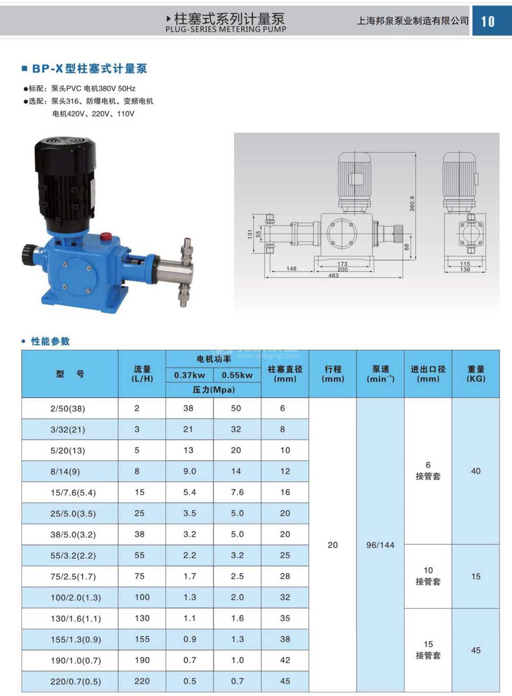 bp-x型柱塞式计量泵