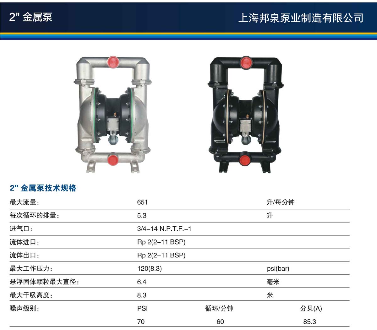 2寸铝合金不锈钢气动隔膜泵 bq270气动泵